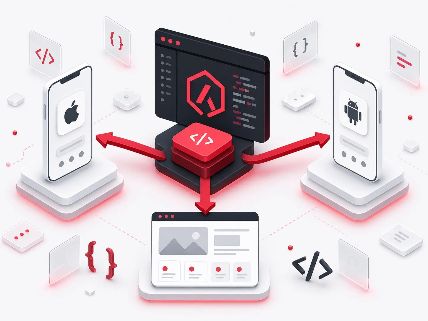 A single application surface rendered consistently across multiple device types