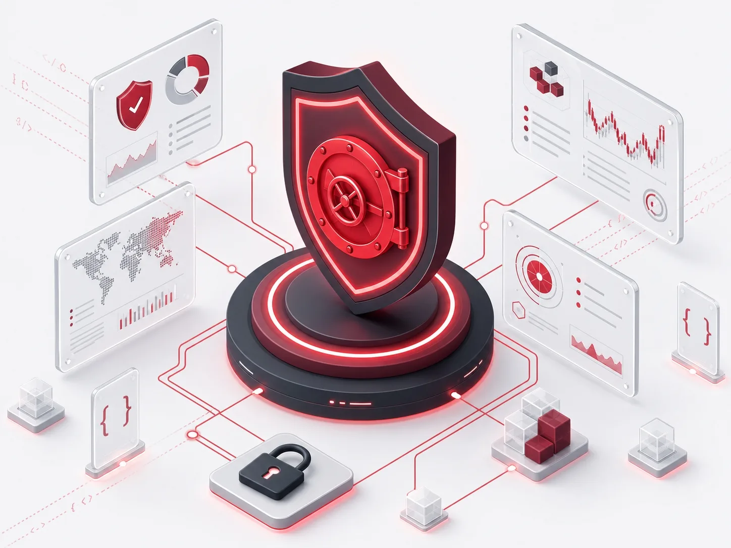 An application surface being probed for weaknesses in access control and data protection