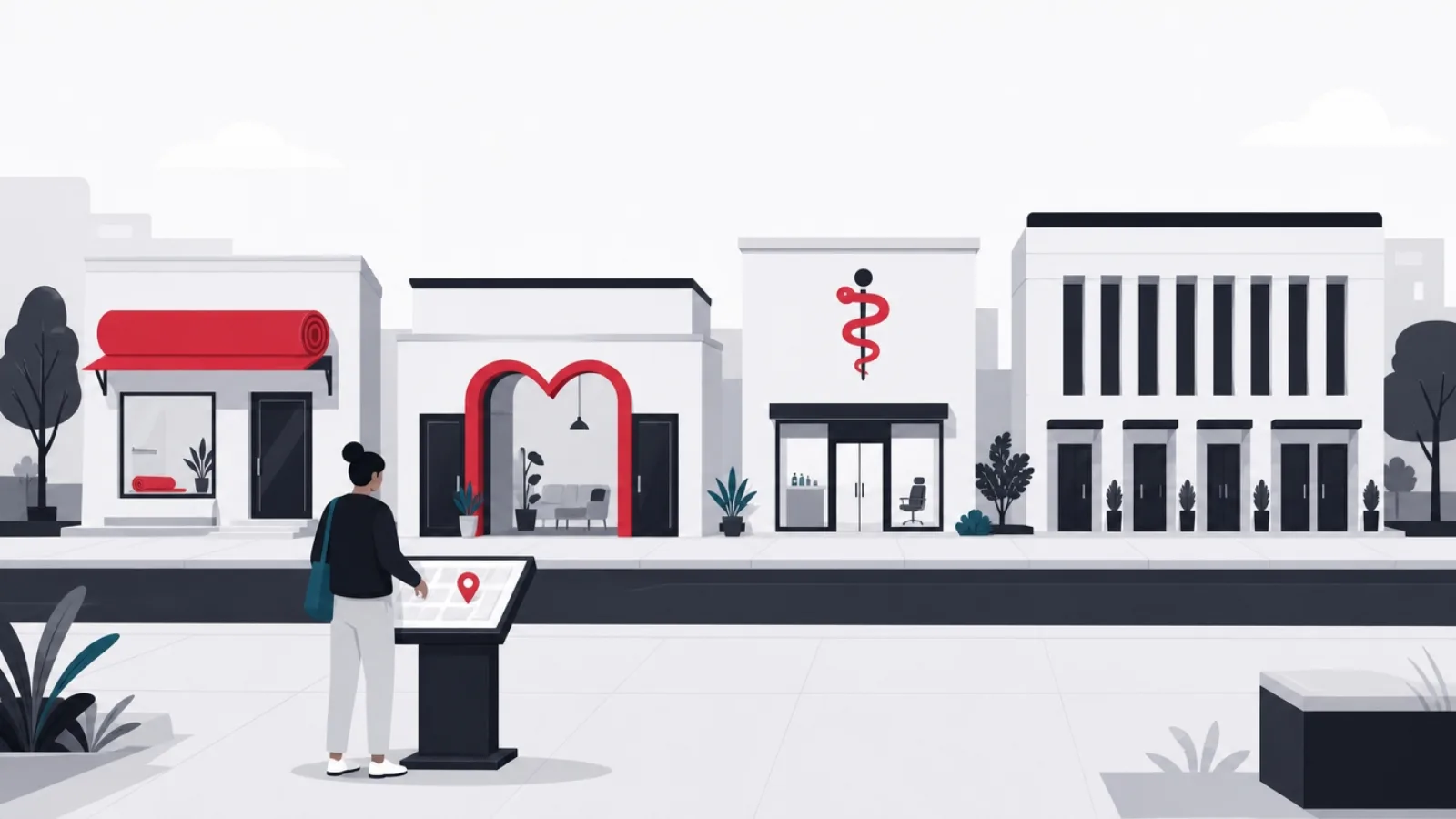 Four distinct buildings for self-guided, marketplace, clinical and employer mental health products on one street