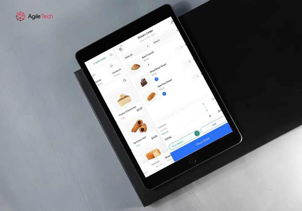 Customer app screens of the Bonsoir restaurant POS system platform
